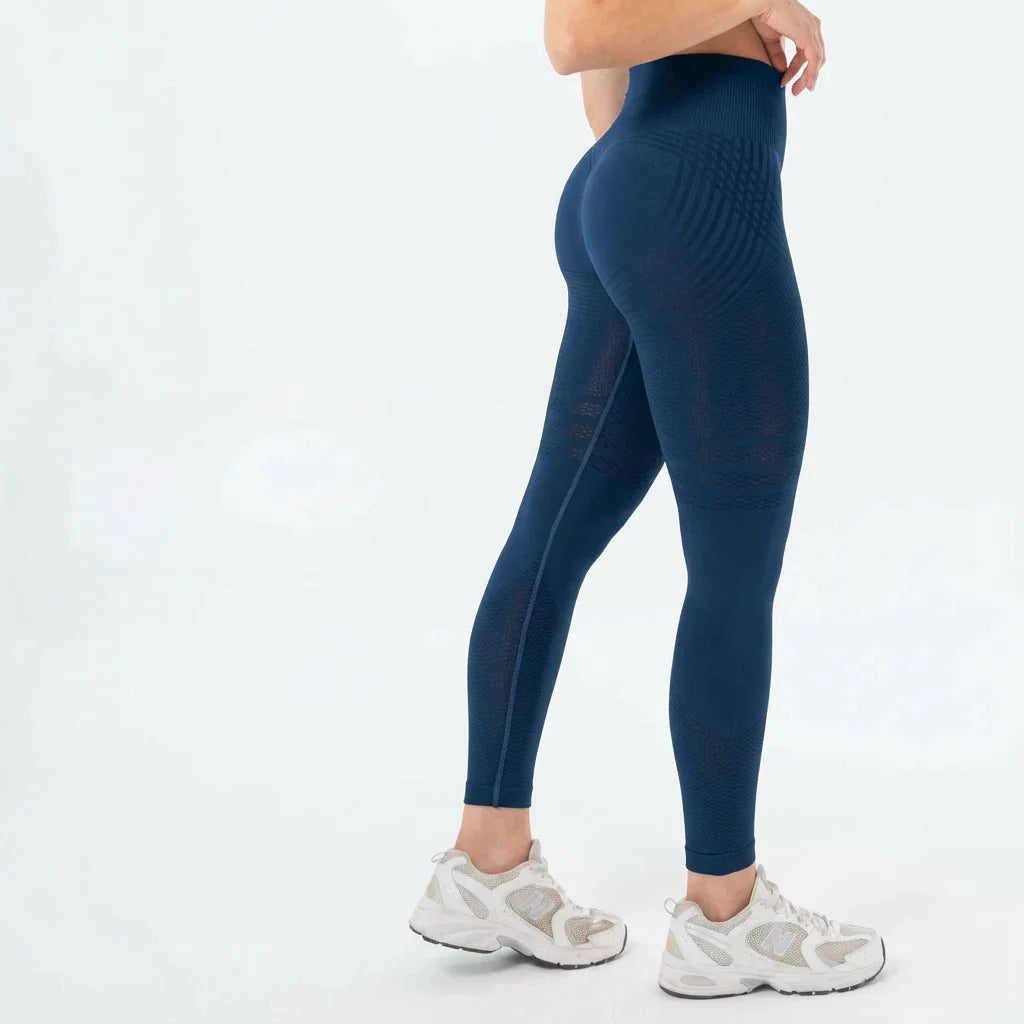 Legging taille haute Linae bleu marine vu de côté